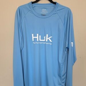 Huk Men's Light Blue Long Sleeve Shirt